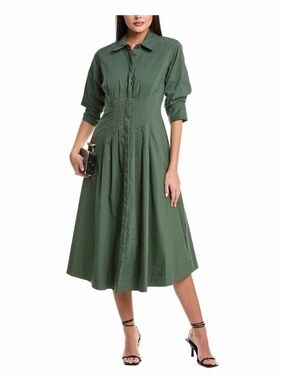 Simkhai Jazz Pintuck Midi Dress Women's Green M